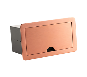 Copper-colored modular table connection box model TABLE BOX-CR