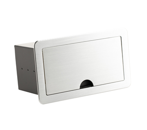 Modular connection box for the table in silver color model TABLE BOX-SR