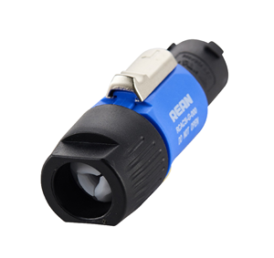 Blue PowerCON connector to the cable