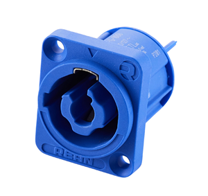 Blue PowerCON connector to the panel