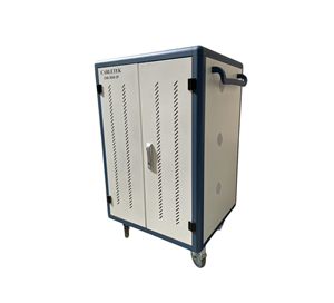 Metal cart for 36 computers, 3 power sources including CABLETEK wheels