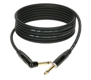 Musical instrument cable PL-PL straight - angled soldered, 3 m long, black color, model KIKKG3.0PRSW from KLOTZ