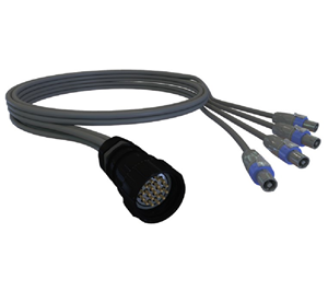 Male Socofax adapter speaker cable for 4 BI AMP speakers, 5 m long, model PWA00243 from MARTIN AUDIO