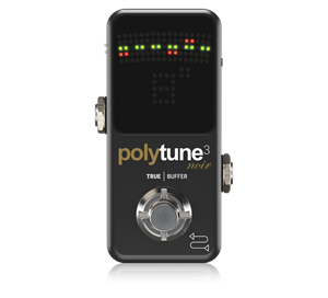Guitar tuner model POLYTUNE 3 NOIR, black in color from TC ELECTRONIC