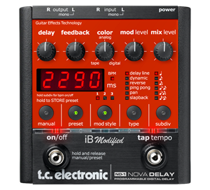 Delay pedal with 6 delay types in studio quality