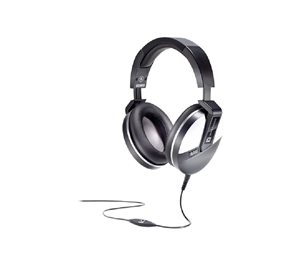 Closed-back headphones with S-Logic technology in white
