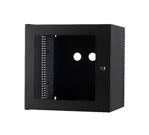 Half 19" Zivod cabinet made of 8U metal with a transparent door