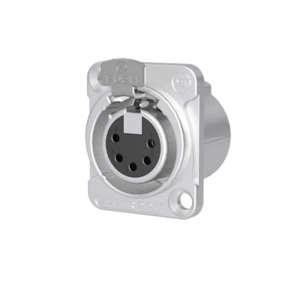 Female XLR connector for panel 5 pin silver color