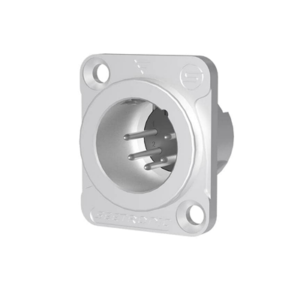 Male XLR connector for panel 5 pin silver color