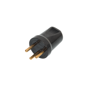 Black three-pin straight plug
