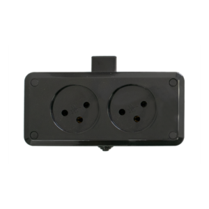 Double socket on the cylindrical-black plaster